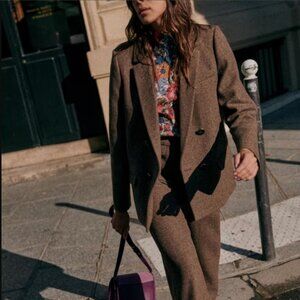 Sezane Christie Jacket Taupe Chiné - Size FR 38; US 6